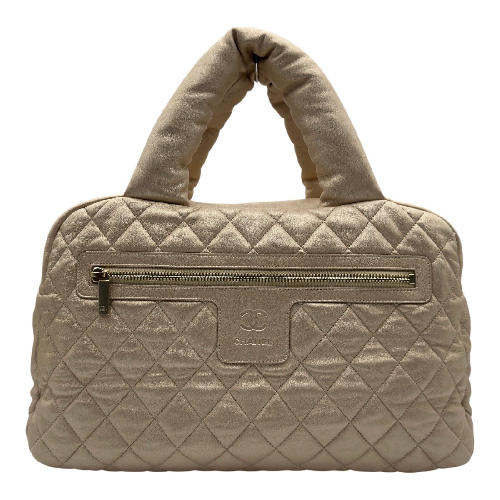 シャネル CHANEL コココクーン ボストンバッグ A47205 13番台 ゴールド ゴールド金具 ラムスキン レディース ボストンバッグ