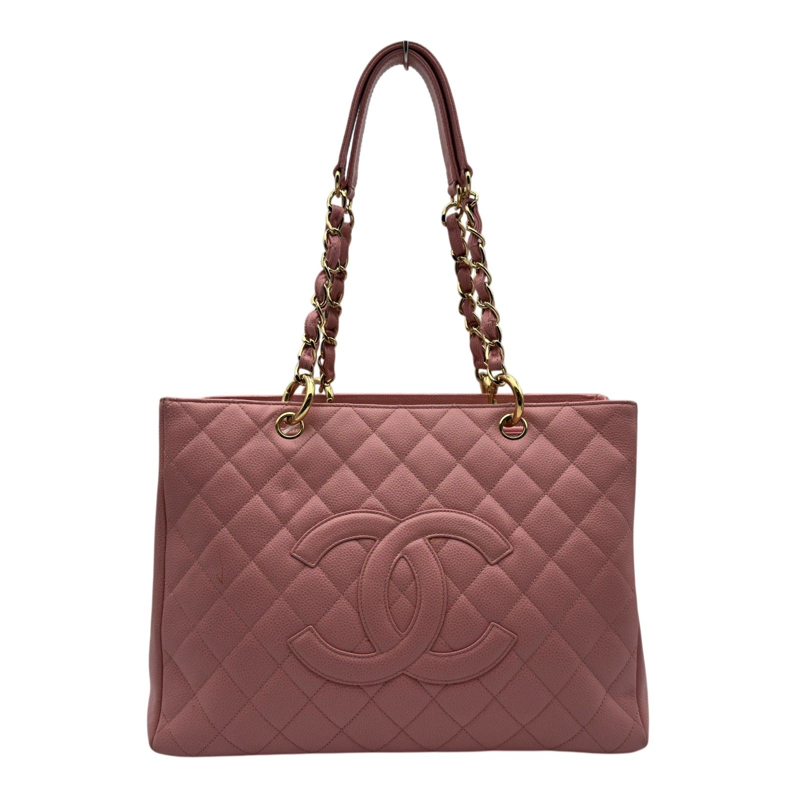 シャネル CHANEL GSTチェーントートバッグ A50995 9番台 ピンク ゴールド金具 キャビアスキン レディース トートバッグ