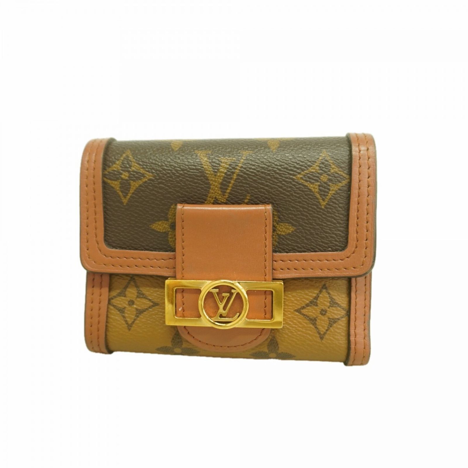ルイ・ヴィトン(Louis Vuitton) ルイ・ヴィトン 三つ折り財布 モノグラム・リバース ポルトフォイユドーフィーヌコンパクト M68725 ブラウンレディース