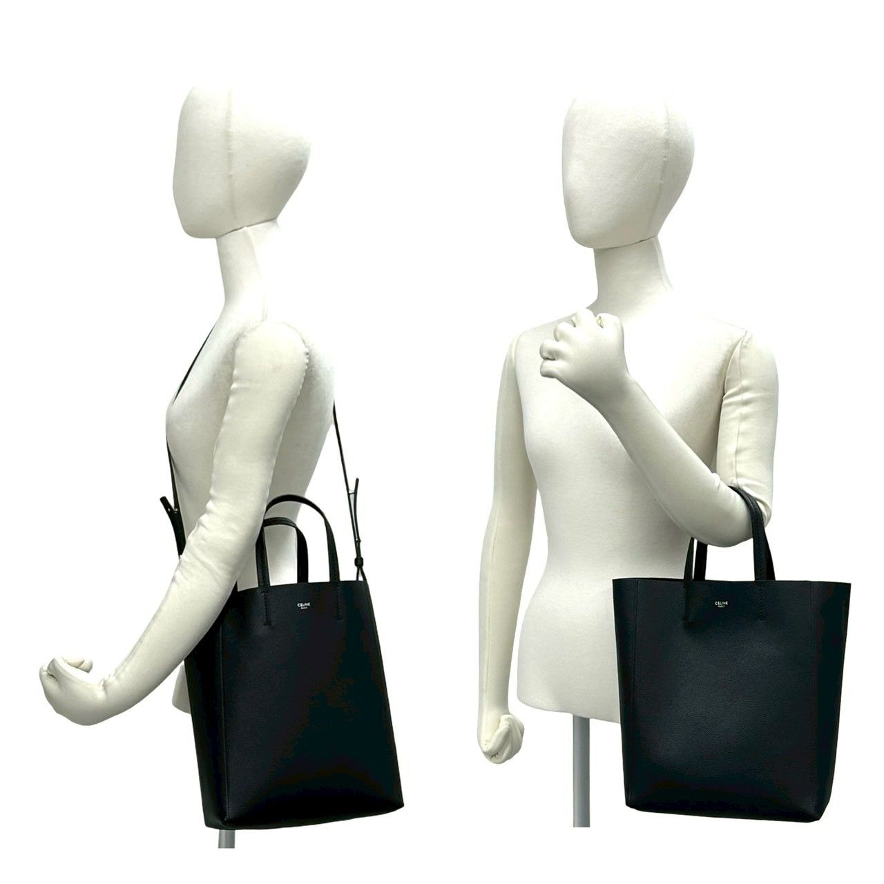極 美品 袋付き CELINE セリーヌ バーティカル カバ レザー 本革 2way 
