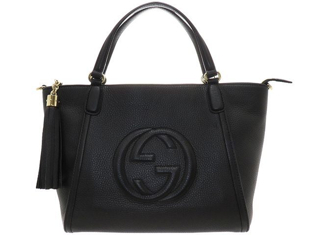GUCCI グッチ バッグ ソーホー タッセル付2wayバッグ 369176 2wayショルダーバッグ レザー ブラック 216000460678【中古】207