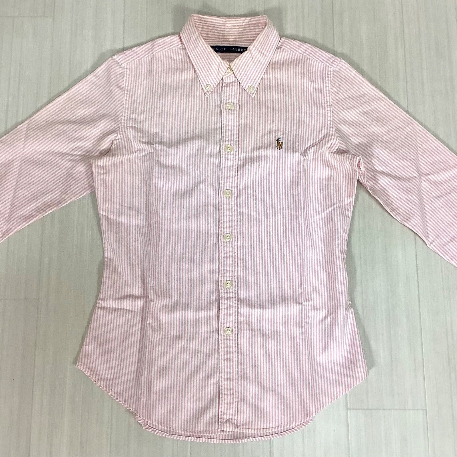 RALPH LAUREN ラルフローレン 刺繍ポニー ストライプ ボタンダウン