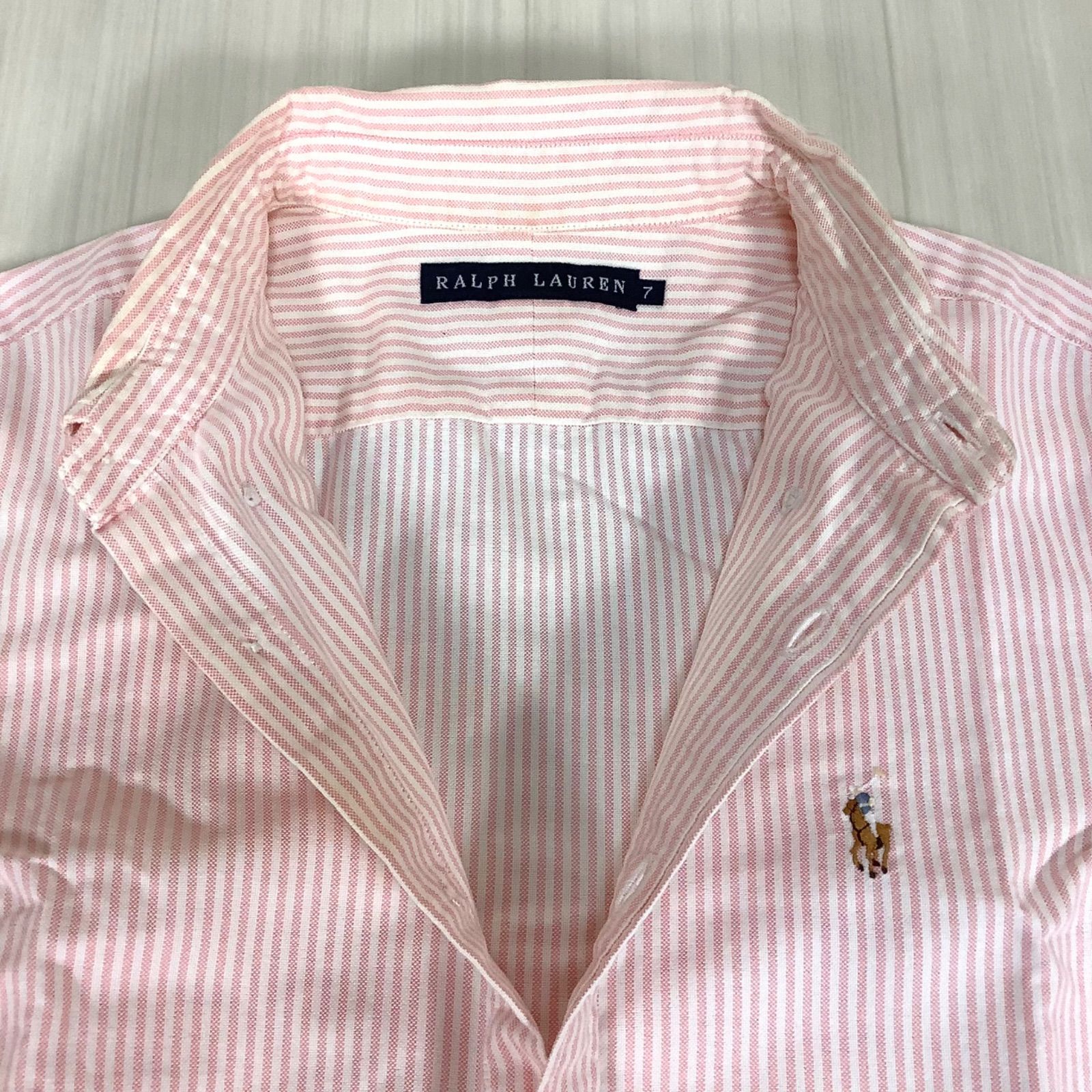 RALPH LAUREN ラルフローレン 刺繍ポニー ストライプ ボタンダウン