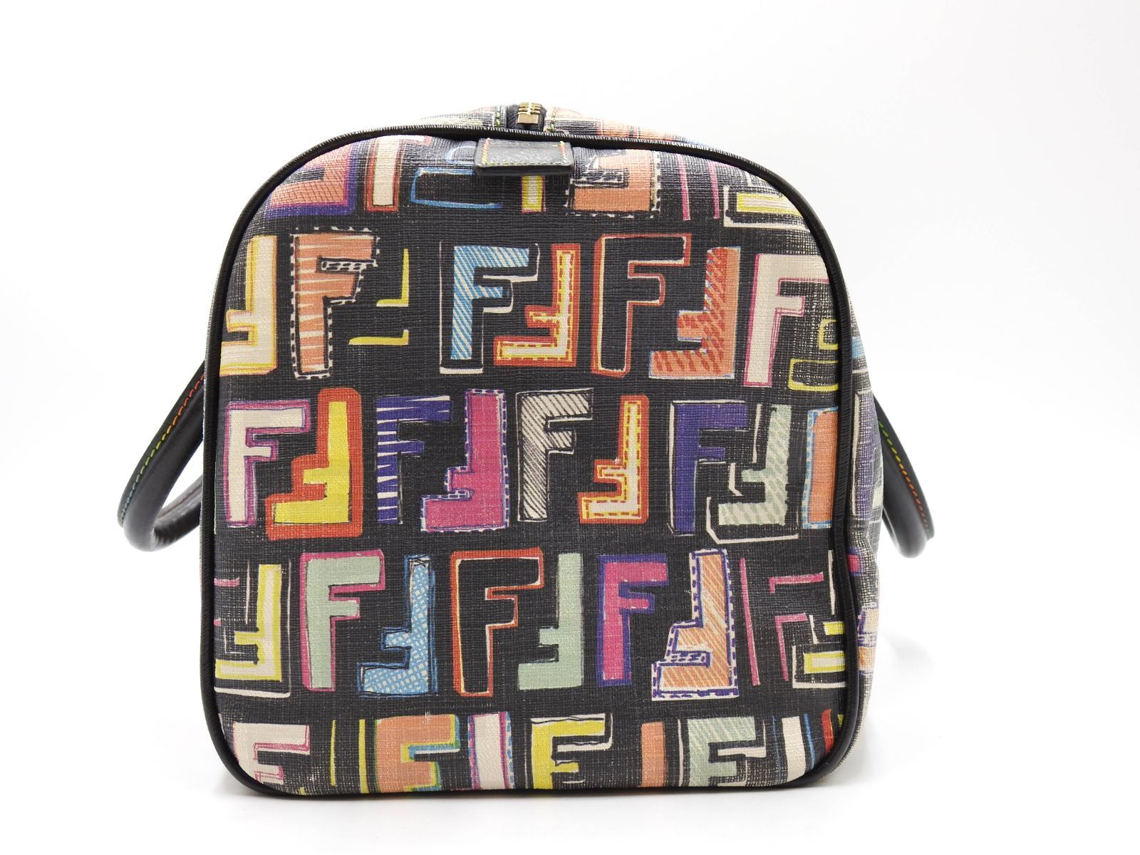 U*i様 9160美品 90s Fendi フェンディ ズッカ柄 ステンカラーコ フェンディ ズッカ柄 ハンドバッグ ボストンバッグ PVC キャンバス