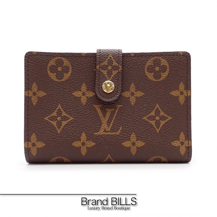 美品 LOUIS VUITTON ルイ ヴィトン ポルトモネ・ビエ・ヴィエノワ 折り財布 M61663 旧型 モノグラム がま口 ブラウン ゴールド金具 レディース 59,400円
