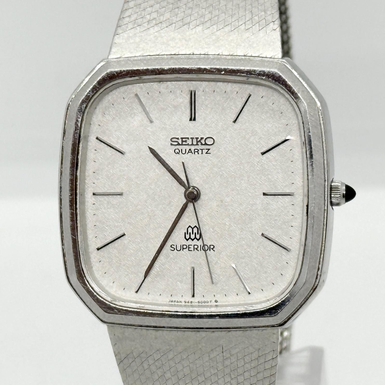 SEIKO セイコー SUPERIOR スーペリア 9481-5000 シルバー QZ ユニセックス 腕時計 稼働品