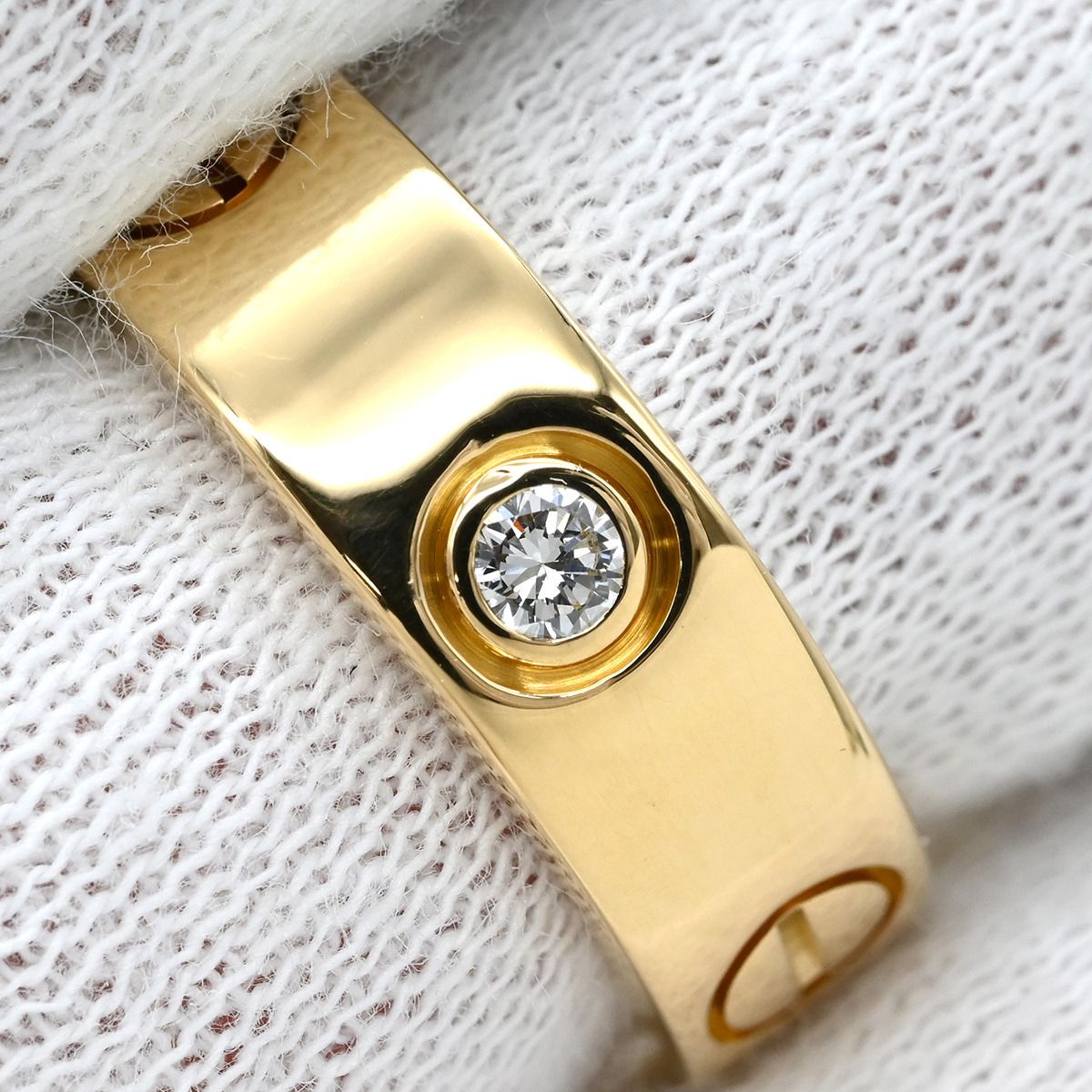 カルティエ Cartier リング 指輪 ラブリング ハーフダイヤ イエロー