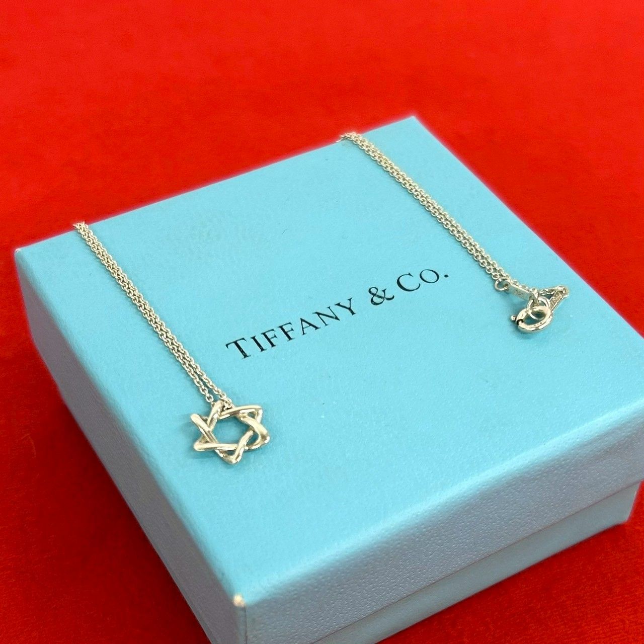 f223 美品　ティファニー　スター　オブ　ダビデ　ネックレス　シルバー　925 極 美品 TIFFANY&Co. ティファニー ヴィンテージ スターオブ ダビデ
