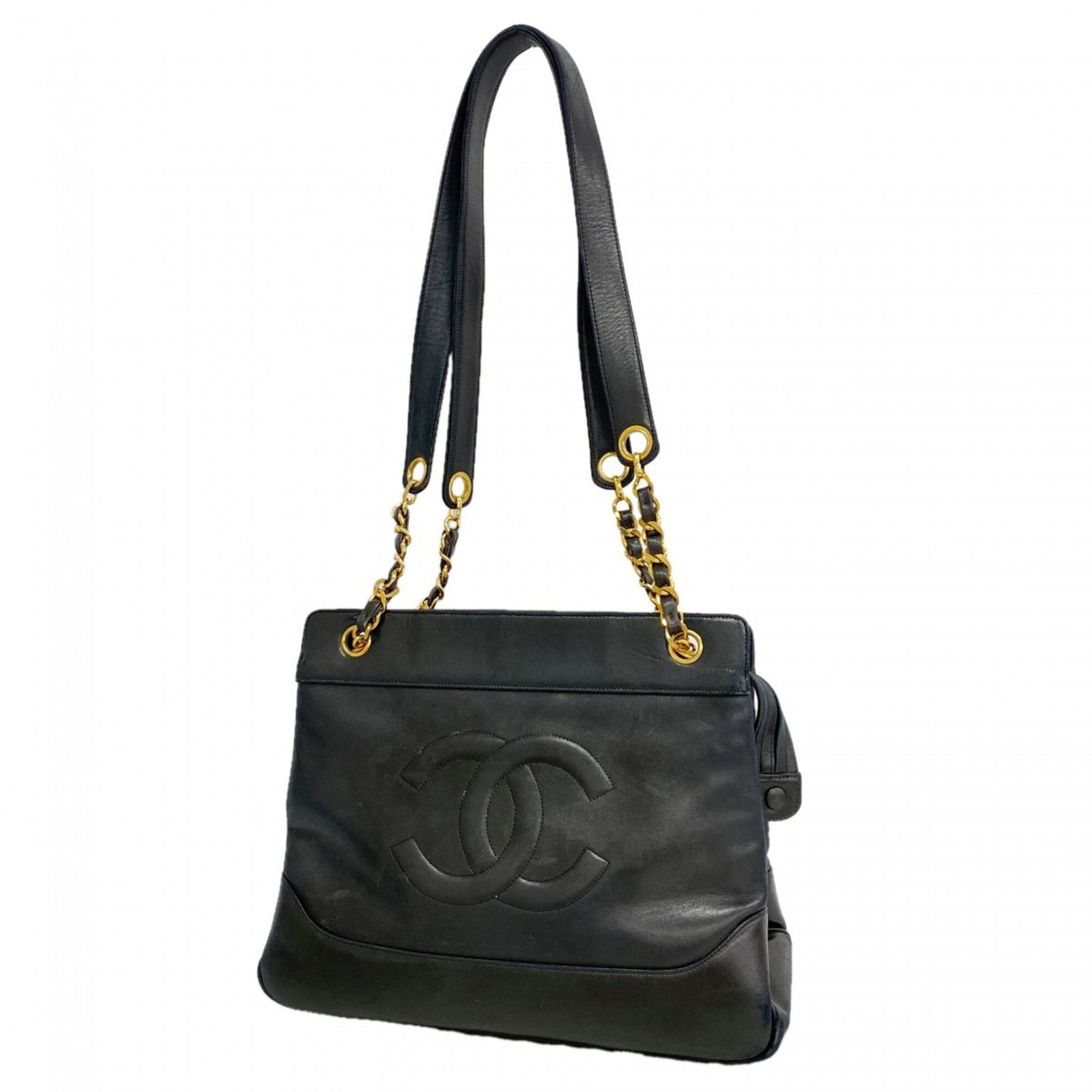 CHANEL CCマークラムチェーントート シャネル(Chanel) シャネル トートバッグ・チェーントート ラムスキン
