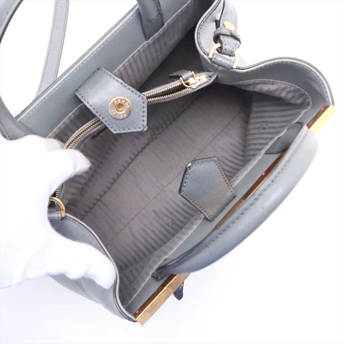 美品 フェンディ プチ トゥージュール 8BH253 レザー 2WAY