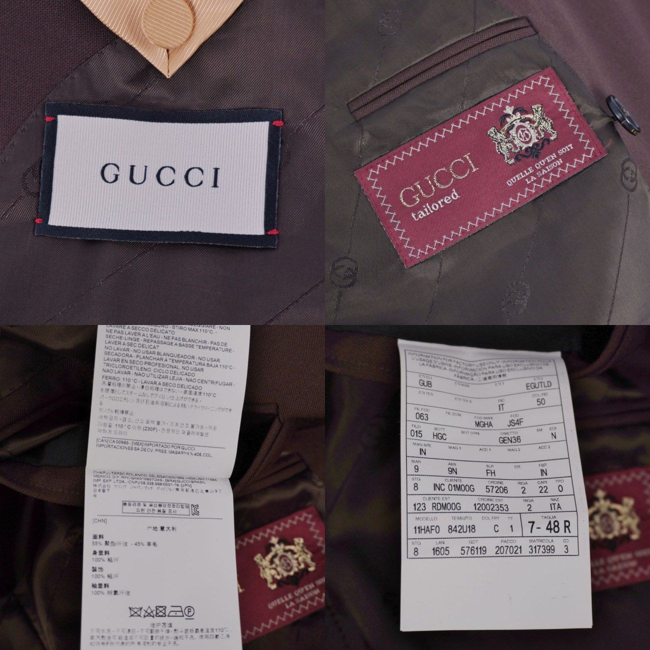 極美品 グッチ GUCCI ジャケット テーラード ダブルブレスト ウール