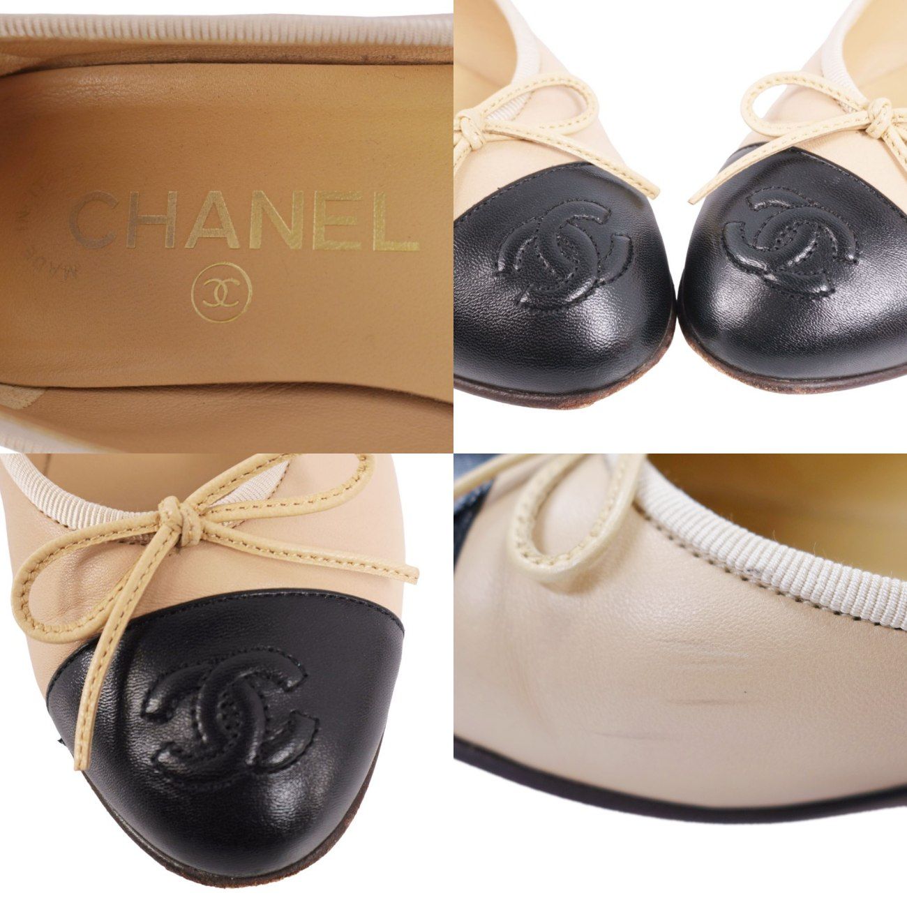 シャネル CHANEL パンプス バレリーナ G02819 リボン ココマーク 