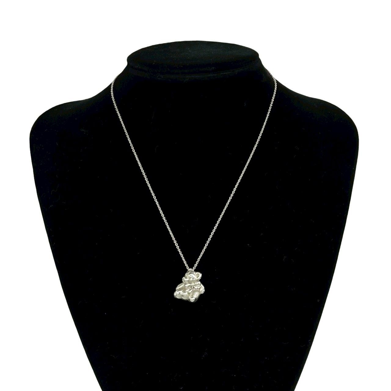 極 美品 TIFFANY&Co. ティファニー テディベア ネックレス シルバー925