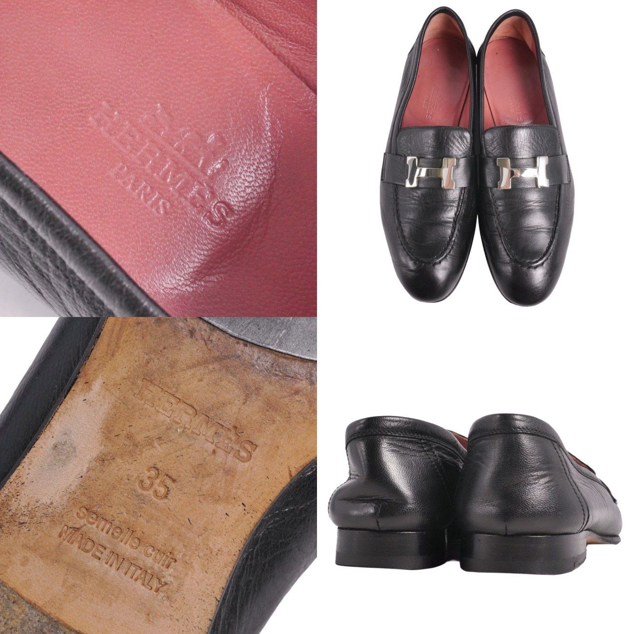 美品 エルメス HERMES ローファー モカシン PARIS パリ コンスタン