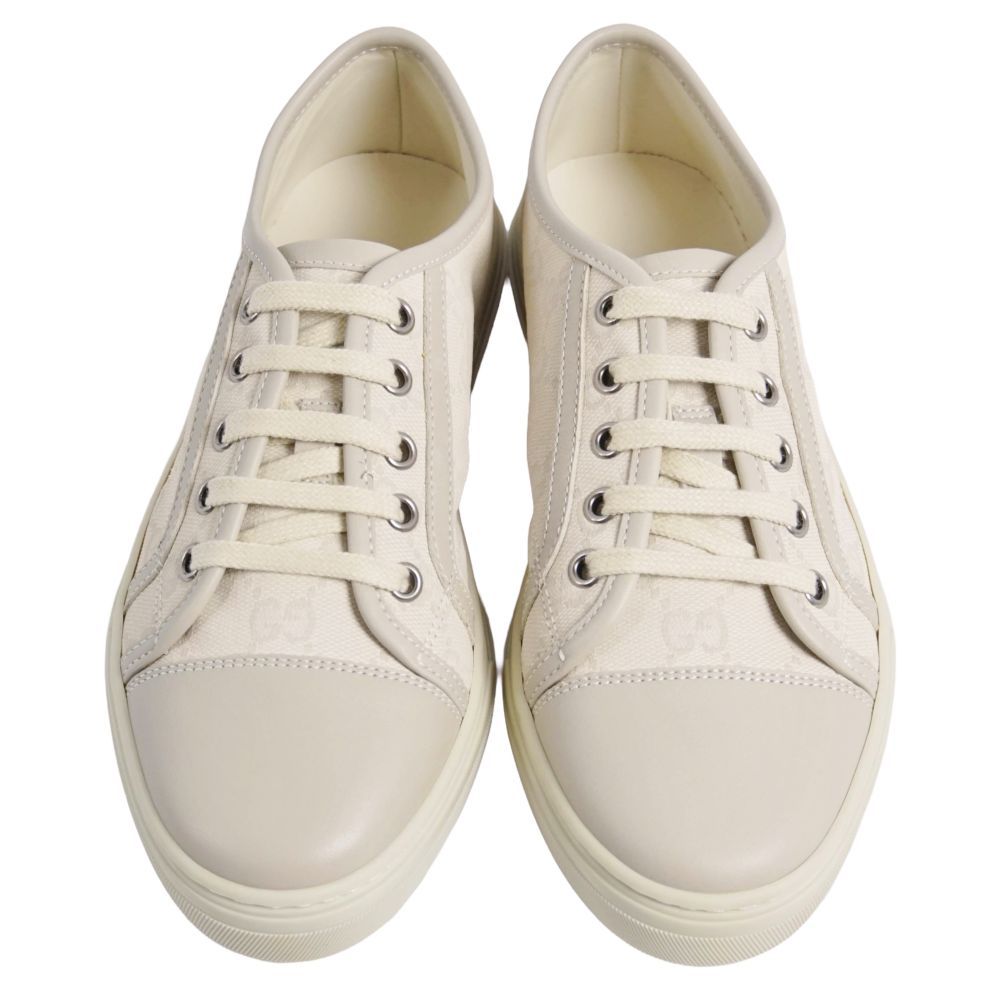 未使用 グッチ GUCCI スニーカー GG柄 ローカット キャンバス レザー
