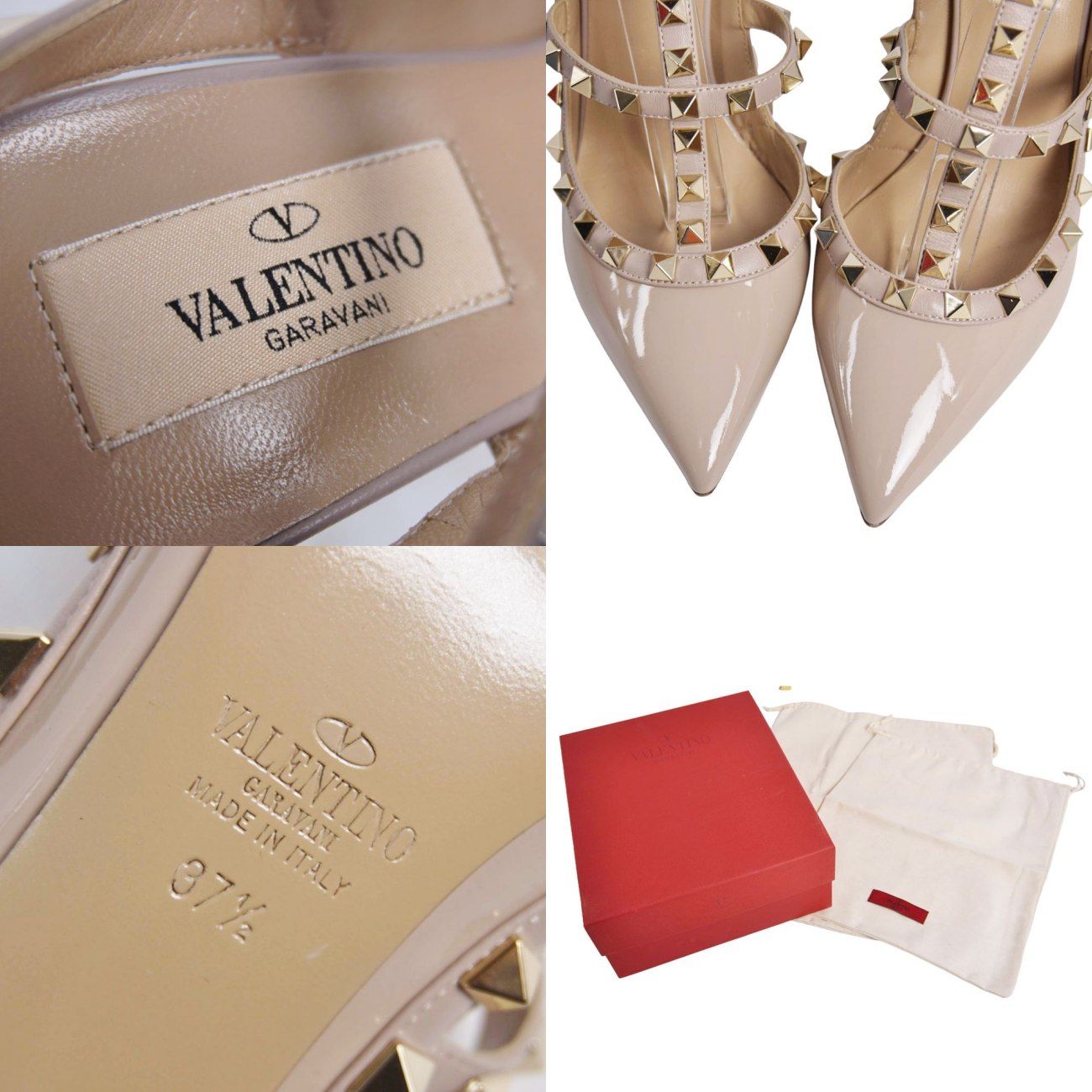 極美品 ヴァレンティノ VALENTINO パンプス ストラップ スタッズ エナ