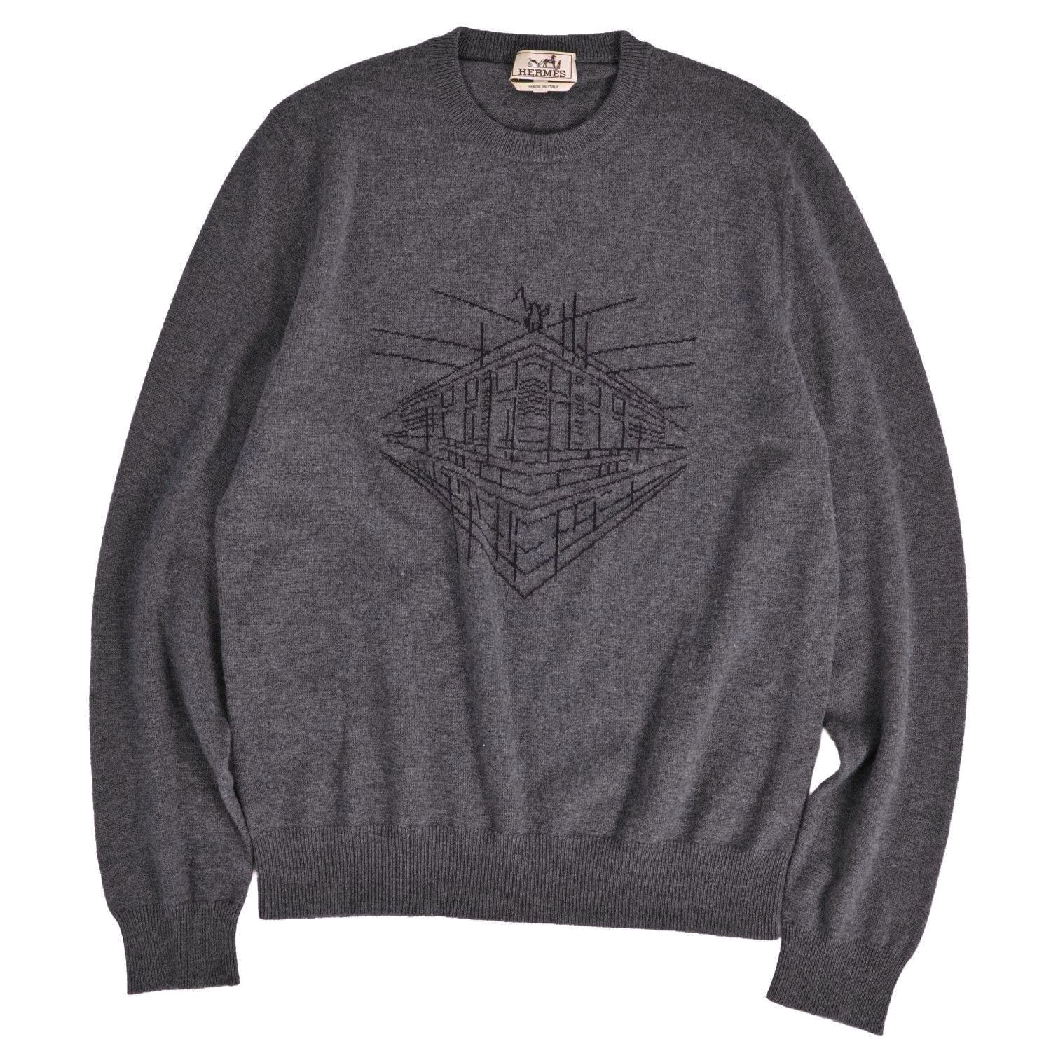 美品 エルメス HERMES ニット 22AW セーター ロングスリーブ ウール 極美品 エルメス HERMES ニット セーター クルーネック ロングスリーブ