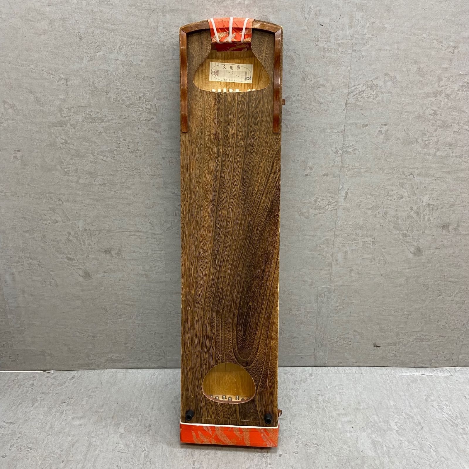 ゼンオン 文化琴 文化筝 短琴 13弦 全長約87.5cm すだれ彫り 琴柱 爪