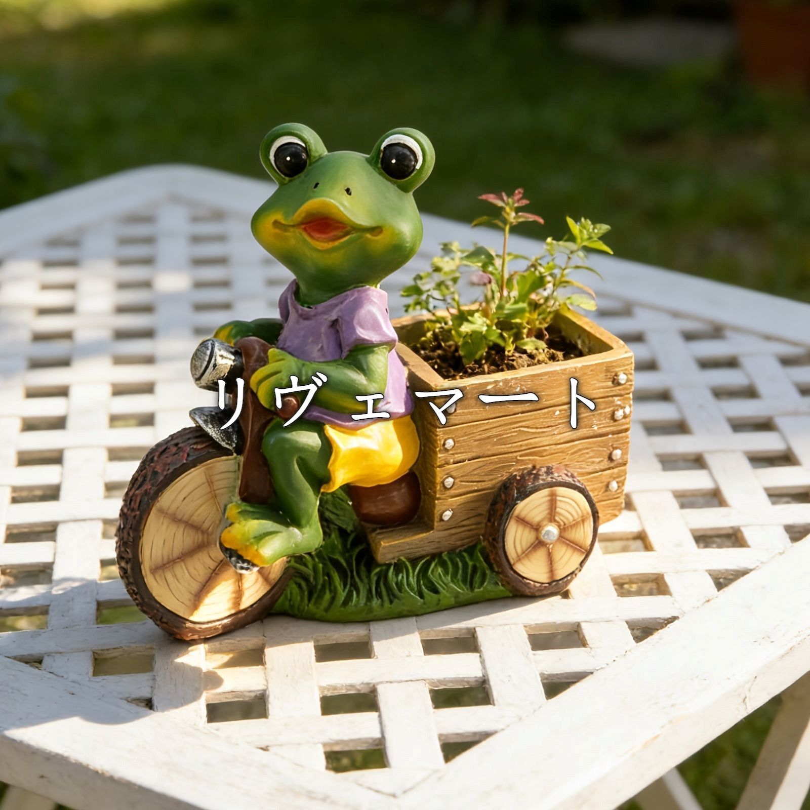 鉢植え 植木鉢 プランター プラントポット フラワーポット ガーデニング 樹脂 屋内 屋外 インテリア 庭 玄関 自転車に乗っているカエル かえる 多肉植物 サボテン 可愛い ユニークA630 10,848円