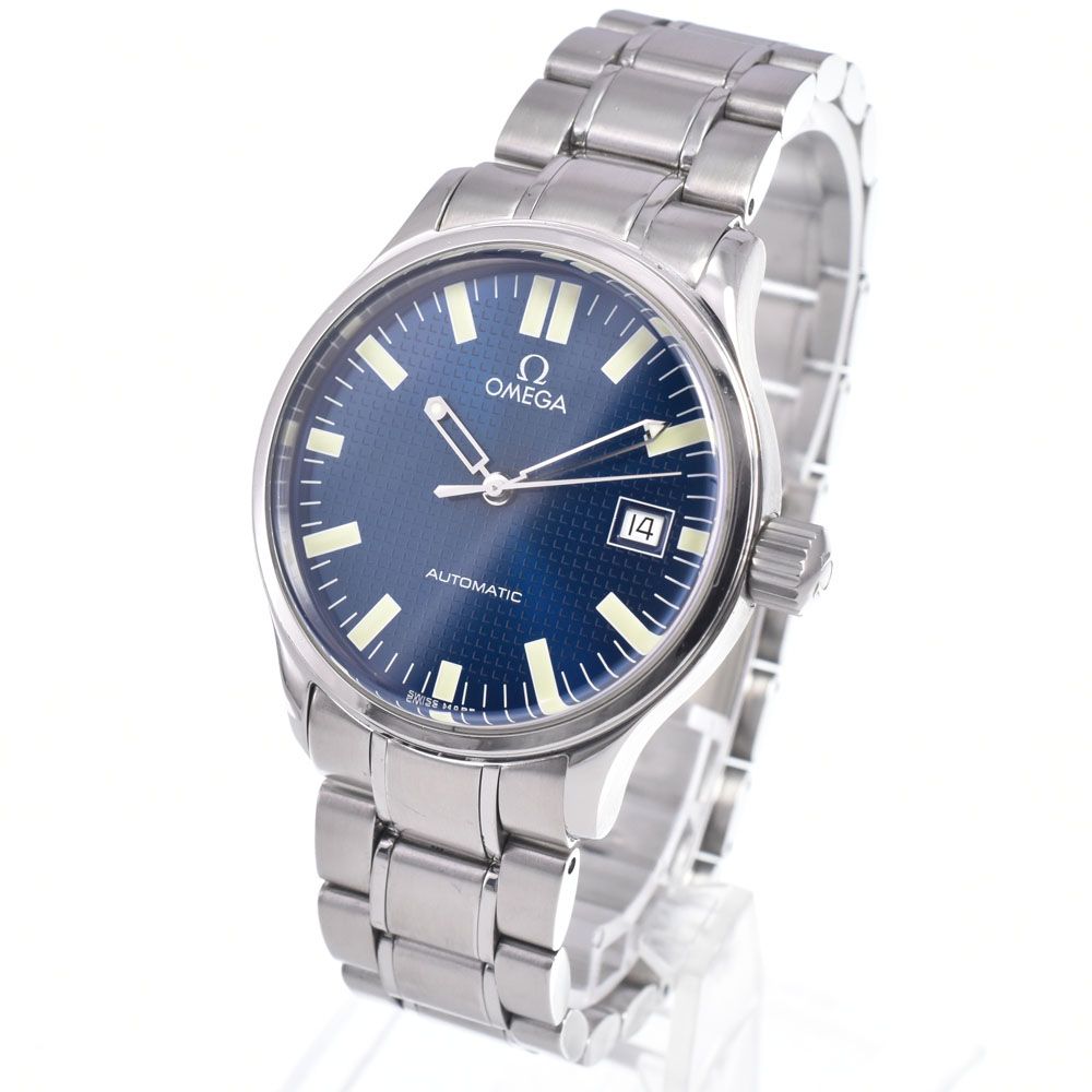 オメガ OMEGA 5203.81 クラシック デイト ブルー 自動巻き メンズ 良品
