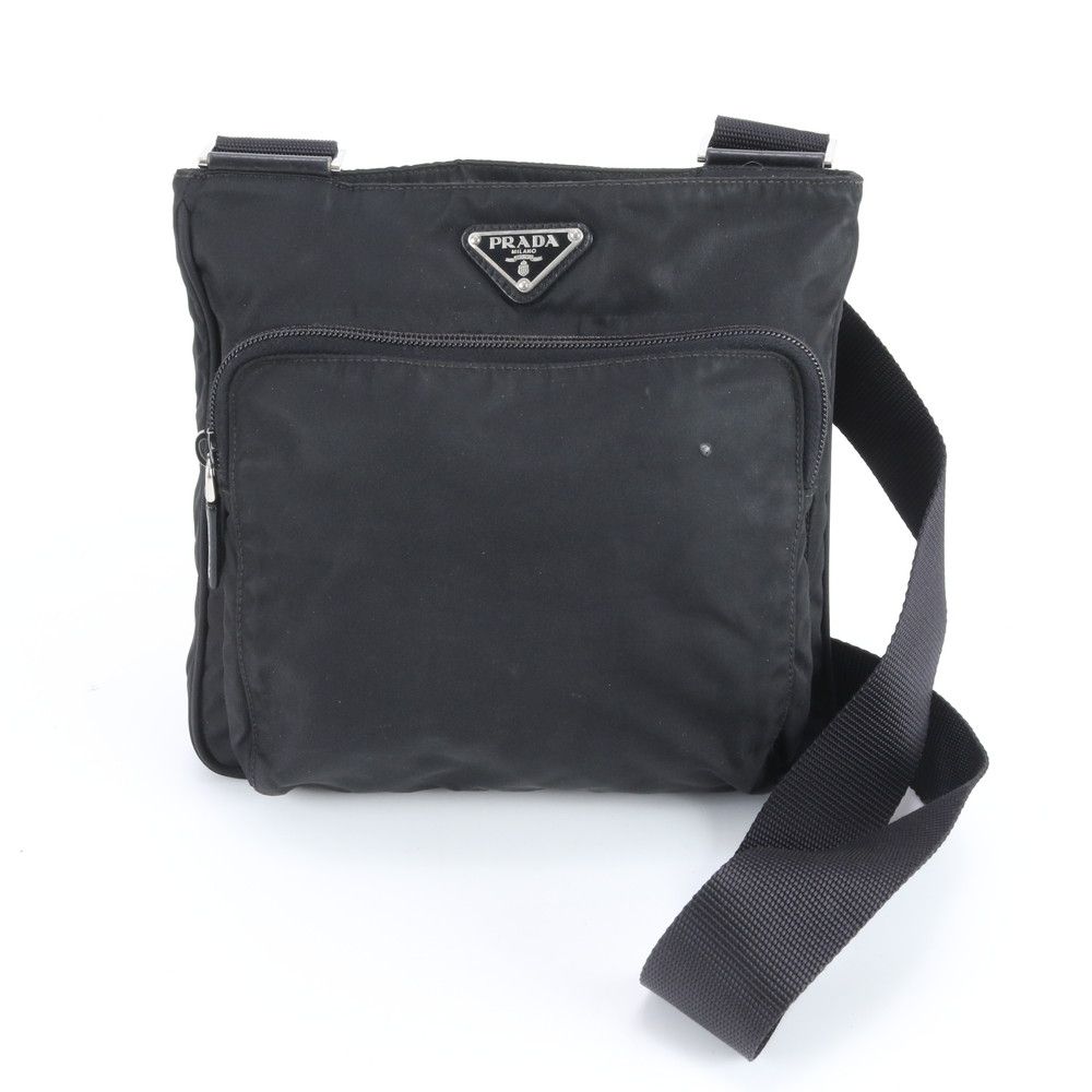 プラダ テスート ナイロン レザー トライアングルロゴ 美品 PRADA 