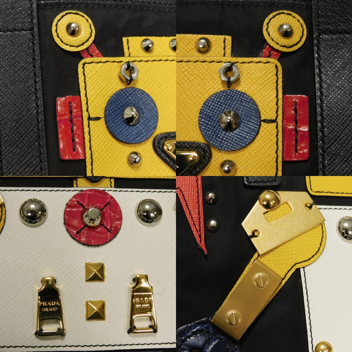 PRADA プラダ テスート ロボット アップリケ トート サフィアーノ