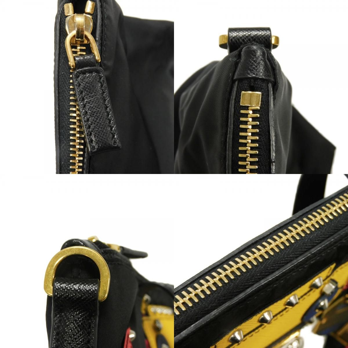 プラダ ロボットトートバッグ 1BG061 テスート ブラックトライアングルロゴ PRADA プラダ テスート ロボット アップリケ トート サフィアーノ