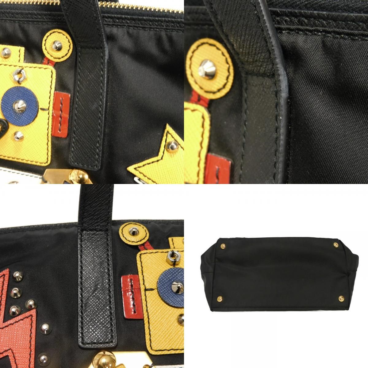 PRADA プラダ テスート ロボット アップリケ トート サフィアーノ