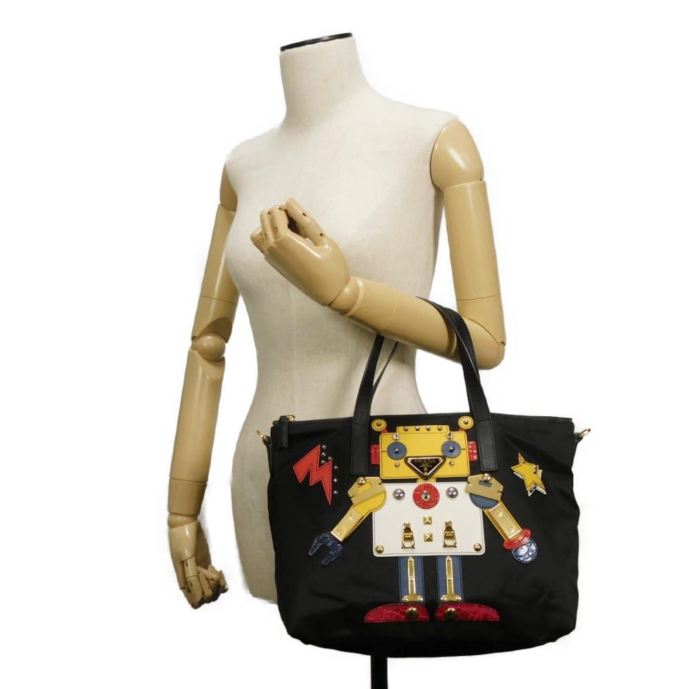 PRADA プラダ テスート ロボット アップリケ トート サフィアーノ