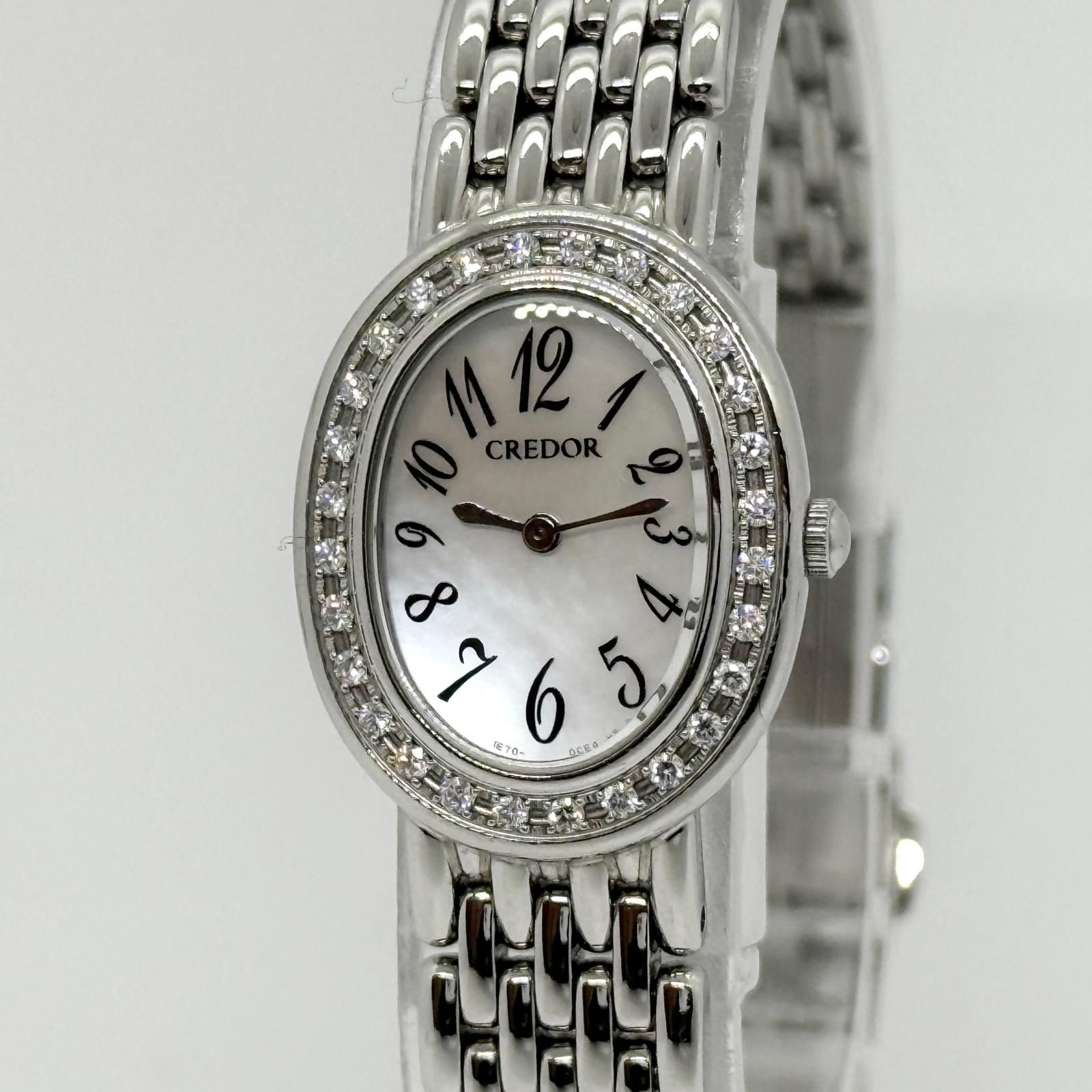 SEIKO セイコー CREDOR クレドール ダイヤベゼル ホワイトシェル 1E70