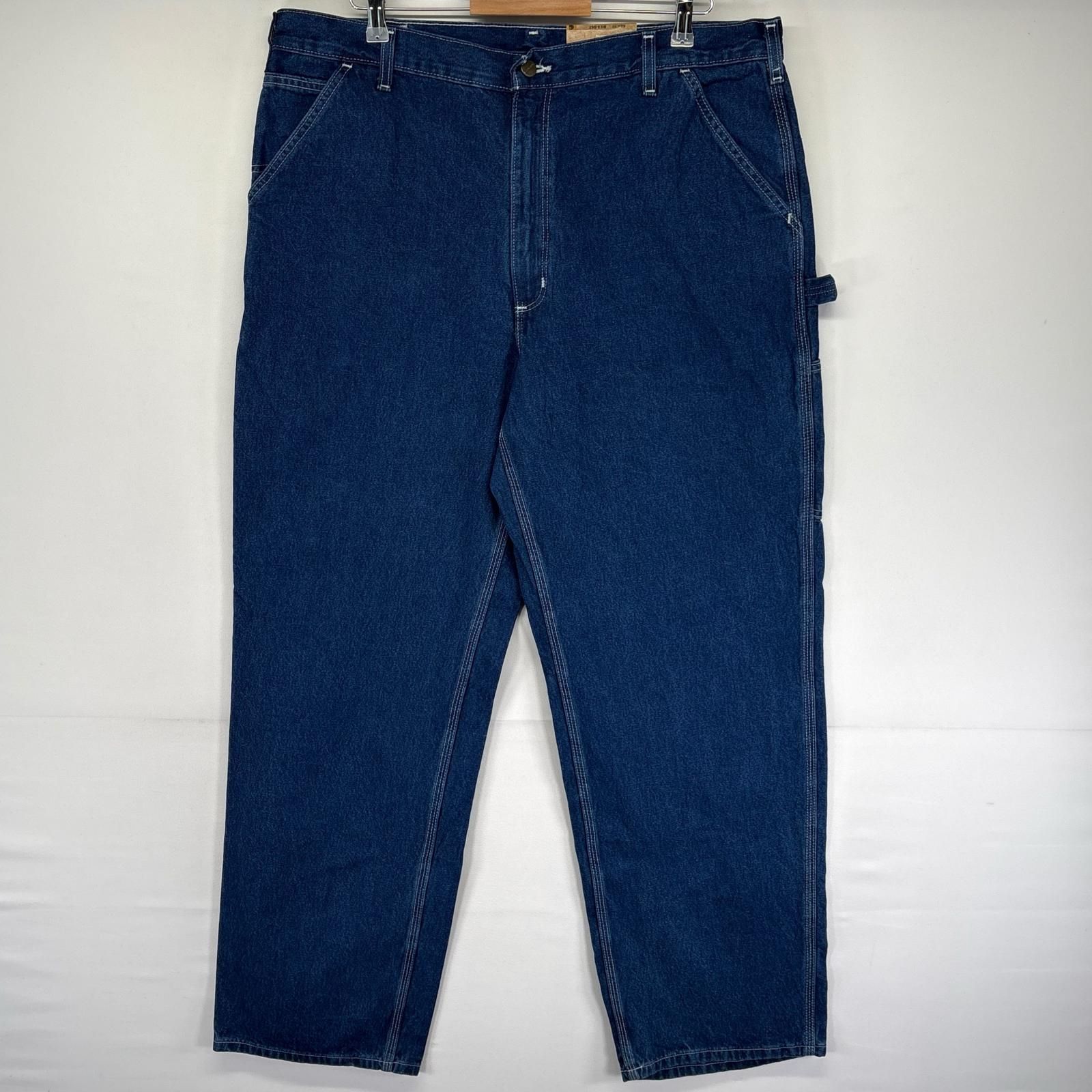 古着 カーハート Carhartt パンツ デニムペインターパンツ 大きいサイズ タグ付き ワーク ワンポイントロゴ w40 L32 ブルー系 メンズ