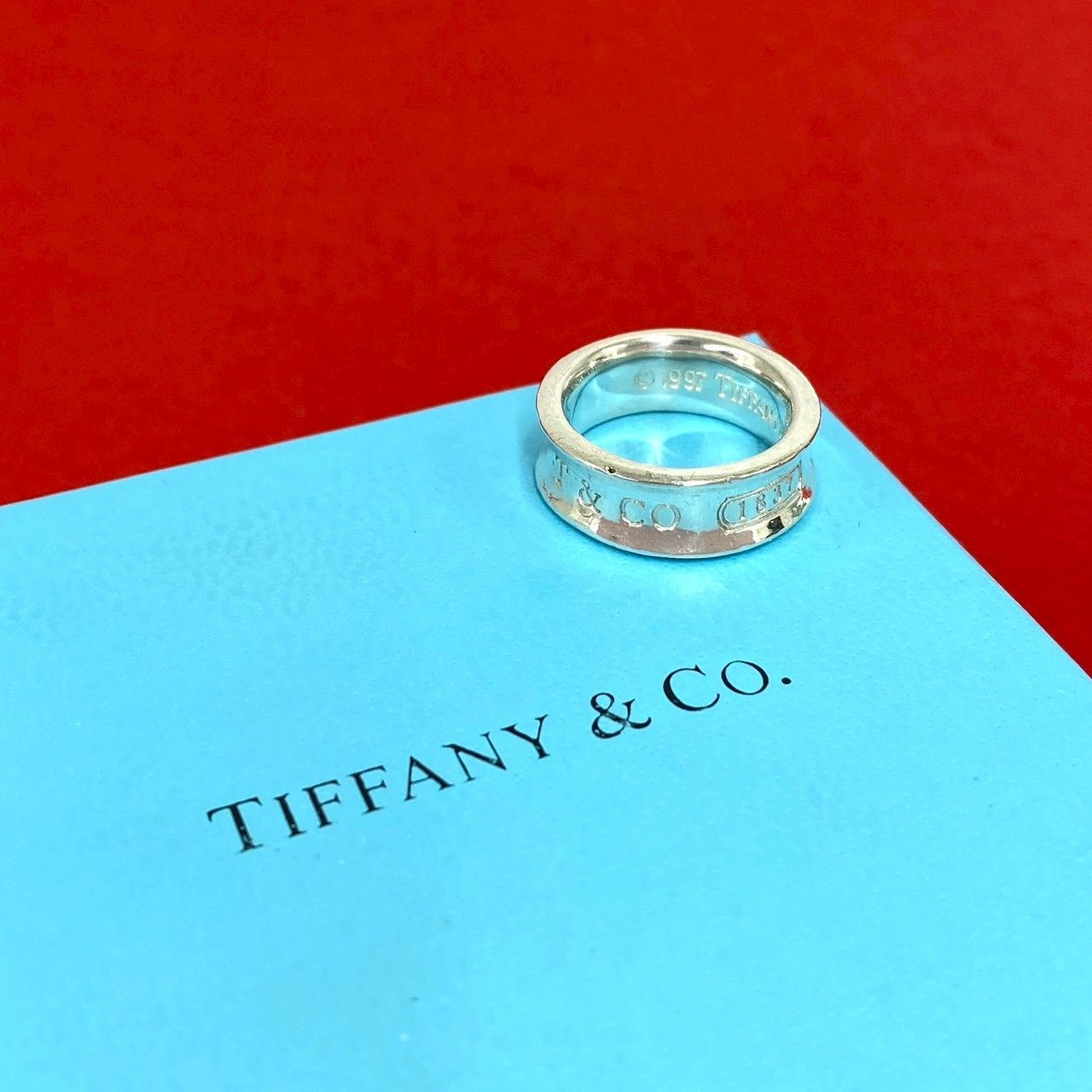 極 美品 TIFFANY&Co. ティファニー ヴィンテージ ナロー リング シルバー925 指輪 9.5号 アクセサリー メンズ レディース シルバー 42075