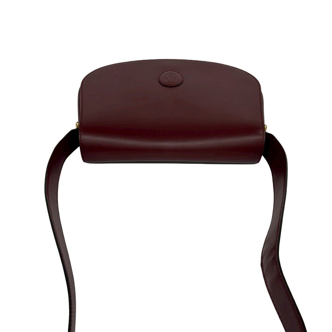 極 美品 CARTIER カルティエ ヴィンテージ マストライン ロゴ レザー