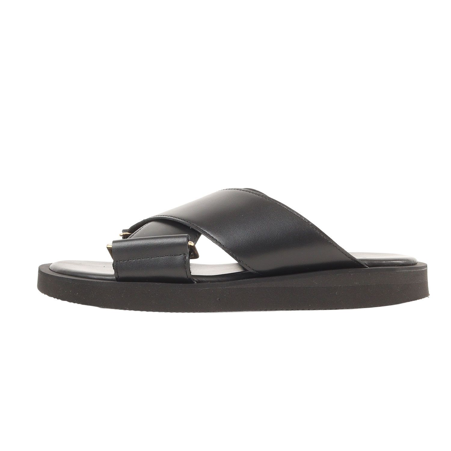 【美品】PADRONE パドローネ サンダル サイズ:40(26cm相当)  26SS NANO UNIVERSE 別注 CROSS STRAP SANDAL (6706135029) / THE STANDARD LINE ブラック 黒 ブランド シューズ コラボ【メンズ】【中古】 美品】PADRONE パドローネ サンダル サイズ:40(26cm相当) 26SS NANO