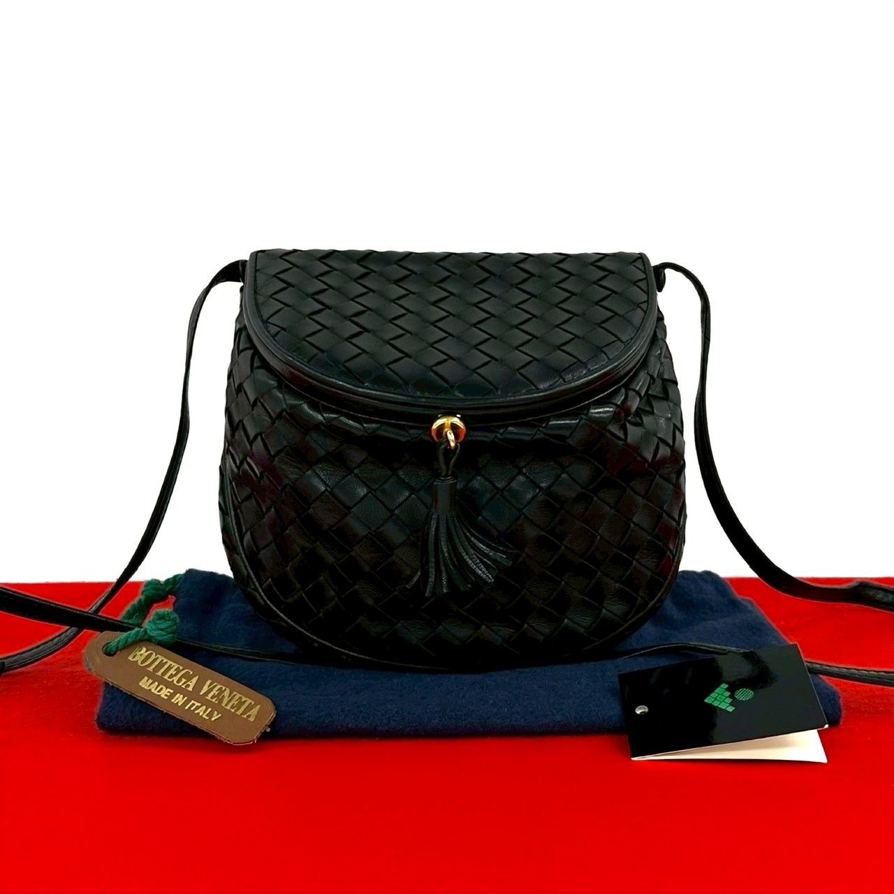 レア★ボッテガヴェネタ ショルダーバッグ イントレチャート 本革 ヴィンテージ 極 美品 袋付き BOTTEGA VENETA ボッテガヴェネタ ヴィンテージ