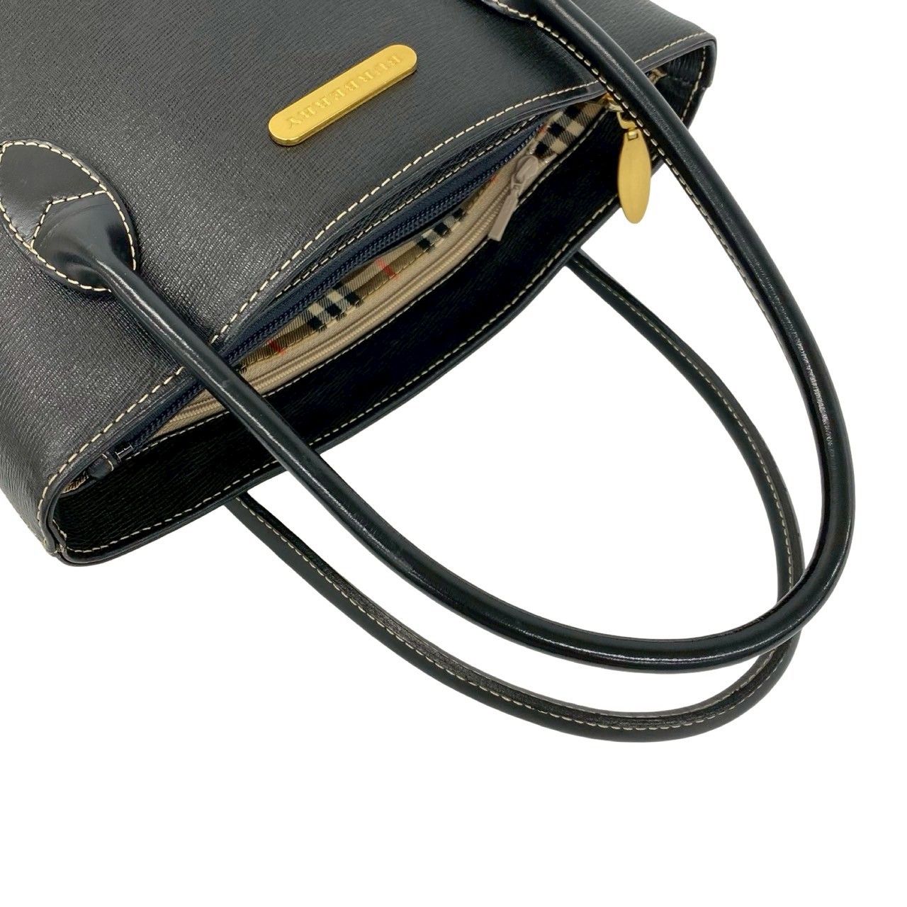 極 美品 BURBERRY バーバリー ロゴ ゴールド金具 ノバチェック