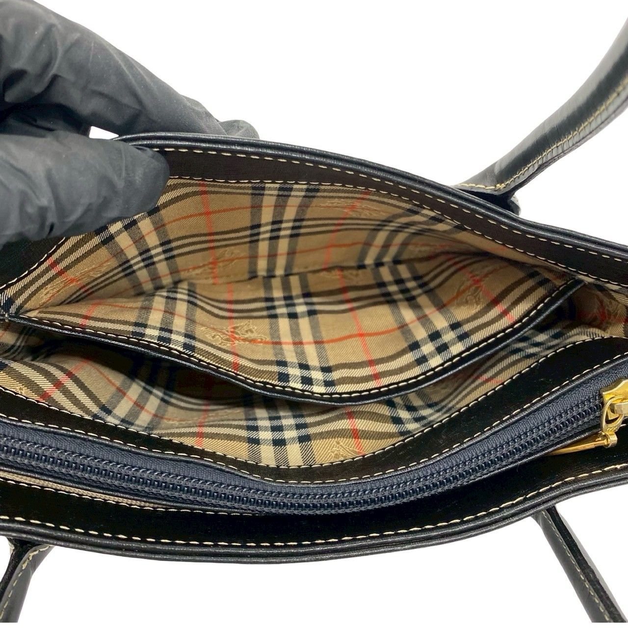 極 美品 BURBERRY バーバリー ロゴ ゴールド金具 ノバチェック