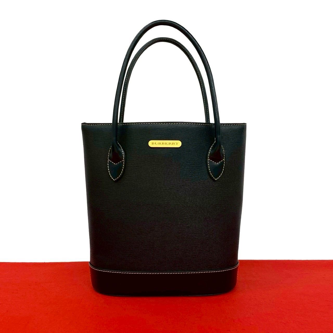 極 美品 BURBERRY バーバリー ロゴ ゴールド金具 ノバチェック