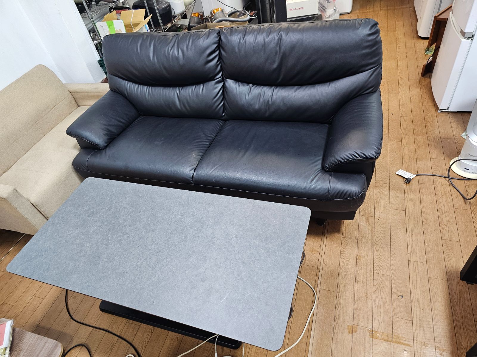 昇降式テーブル付き 2人掛けソファセット 美品 福岡市送料無料 - メルカリ