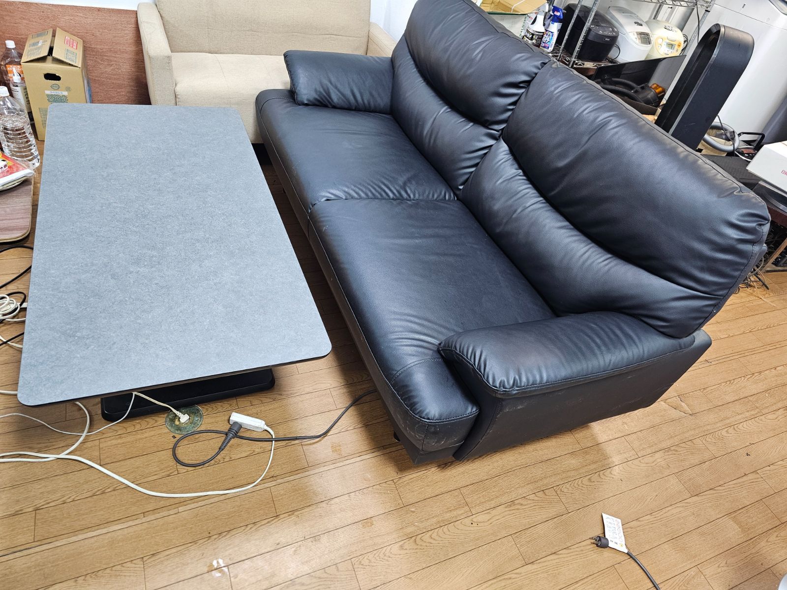 昇降式テーブル付き 2人掛けソファセット 美品 福岡市送料無料 - メルカリ