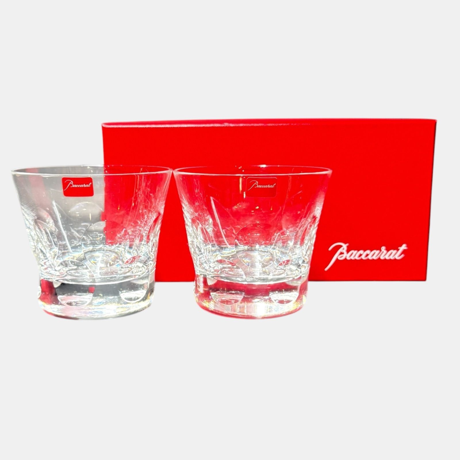 Baccarat バカラ クリスタルガラス Beluga ベルーガ ロックグラス ペア 箱付き K-23