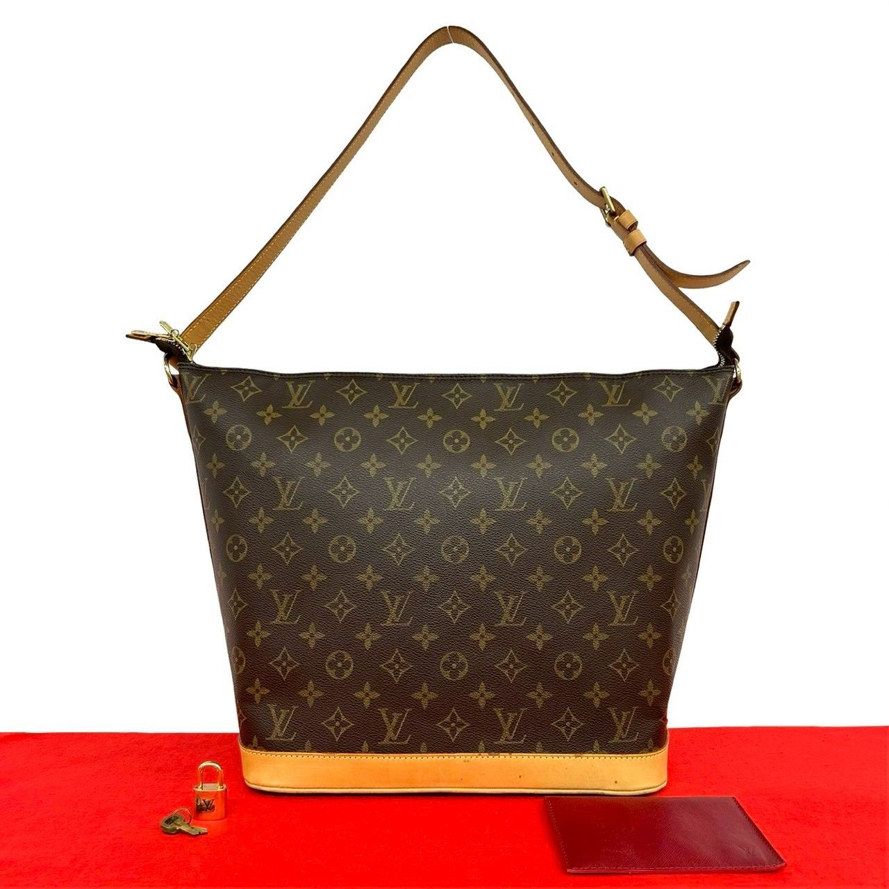 極 美品 LOUIS VUITTON ルイヴィトン アムファースリー バニティスター モノグラム レザー セミ ショルダーバッグ ブラウン 2930b