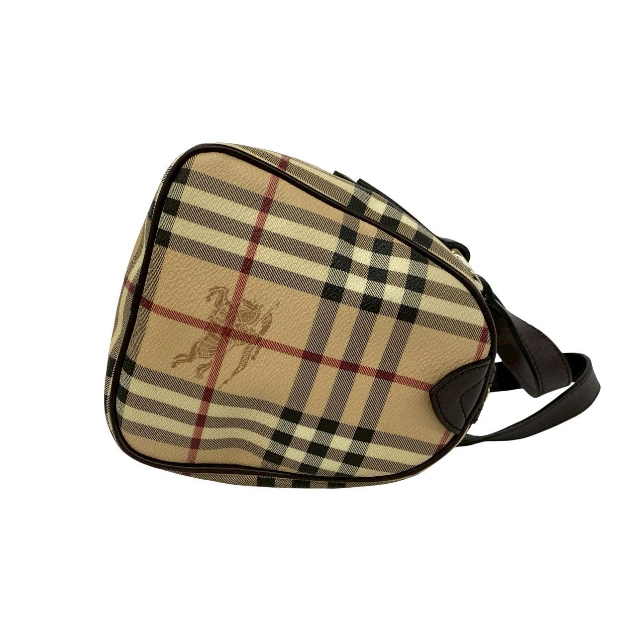 極 美品 BURBERRY バーバリー ノバチェック シャドーホース PVC レザー
