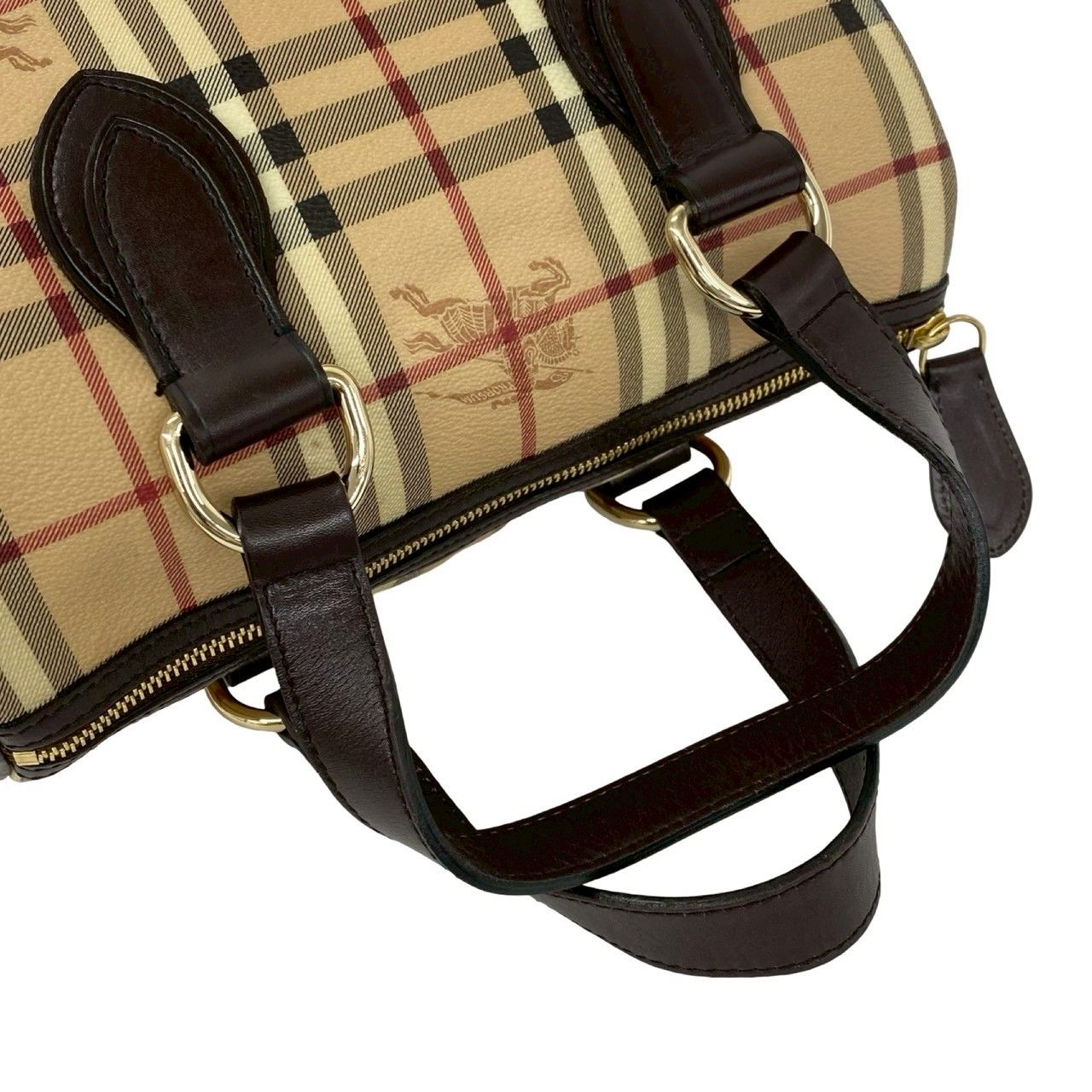 極 美品 BURBERRY バーバリー ノバチェック シャドーホース PVC レザー
