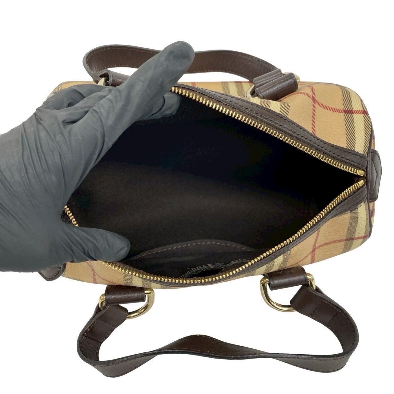 極 美品 BURBERRY バーバリー ノバチェック シャドーホース PVC レザー