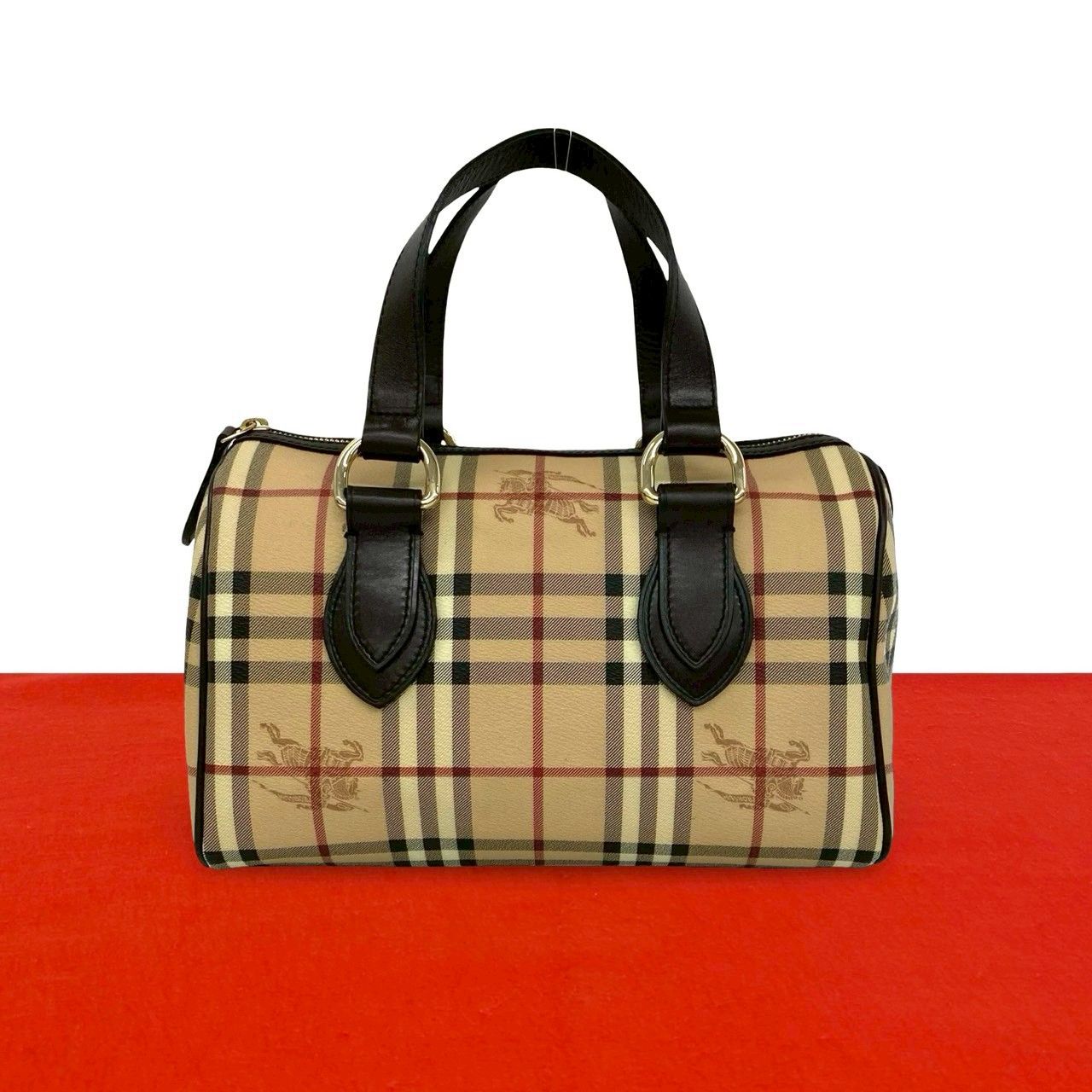 極 美品 BURBERRY バーバリー ノバチェック シャドーホース PVC レザー