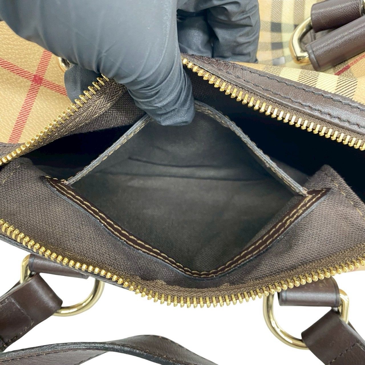 極 美品 BURBERRY バーバリー ノバチェック シャドーホース PVC レザー