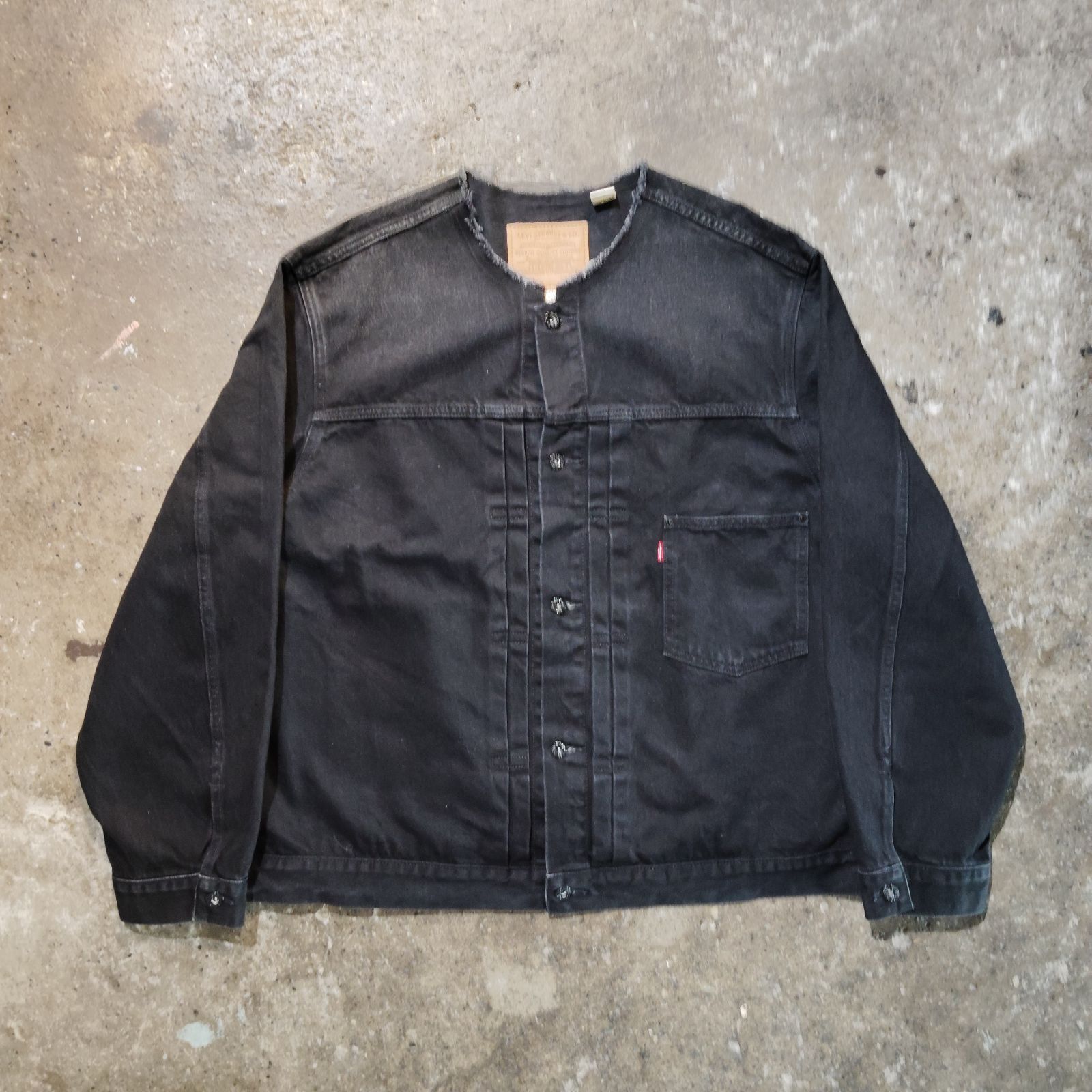 LEVI'S EDIFICE別注 TYPE 1 TRUCKER JACKET BLACK COLLARLESS XXL