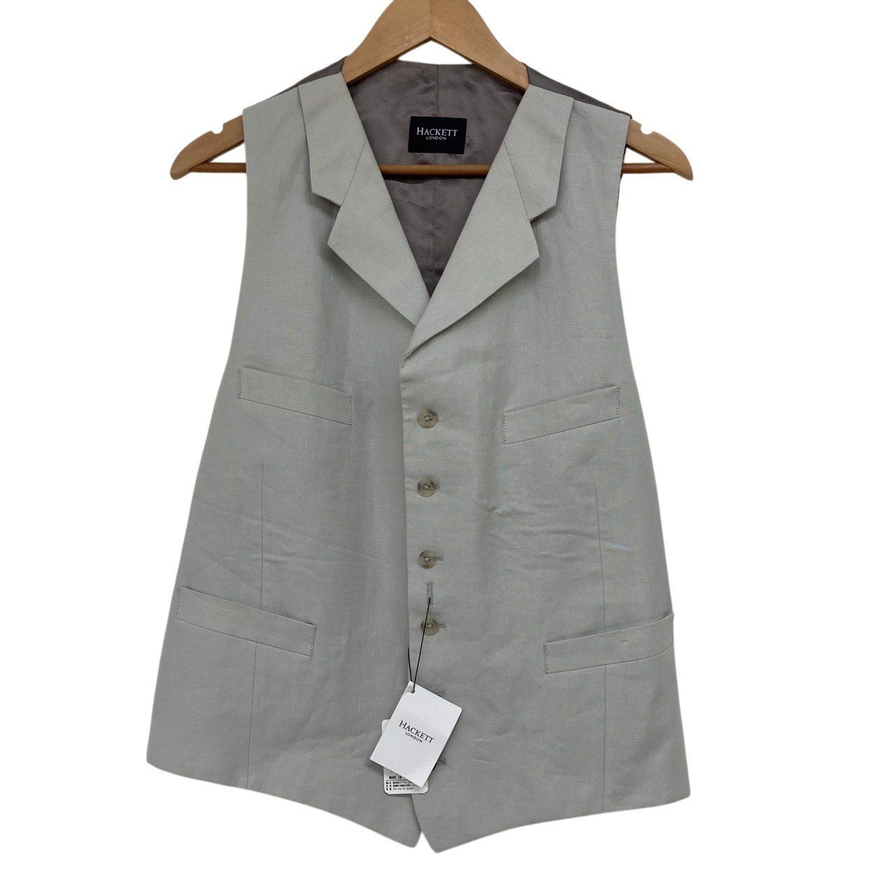タグ付き/HACKETT LONDON/ハケットロンドン/リネン/ジレベスト/サイズ42/メンズ/RS1924 タグ付き/HACKETT LONDON/ハケットロンドン/リネン/ジレベスト/サイズ