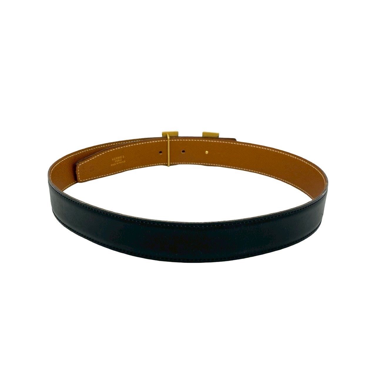 HERMES ヴィンテージ コンスタンス Hバックル ベルトゴールド×ブラック 極 美品 〇W 刻印 HERMES エルメス ヴィンテージ コンスタンス H